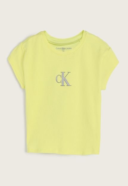 Camiseta Infantil Calvin Klein Kids Crop Verde - Marca Calvin Klein Kids