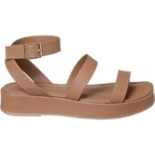 Sandália Feminina Plataforma Papete Flatform Fivela Versátil Caramelo - Marca Angipé