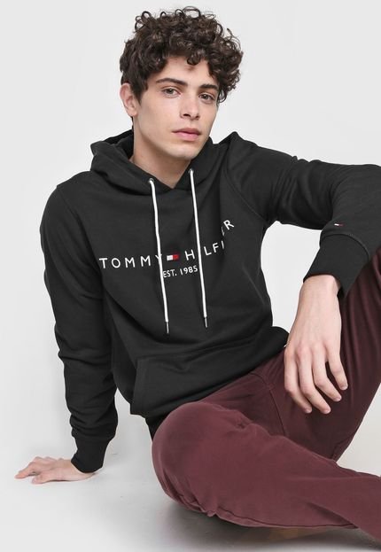 Moletom Fechado Tommy Hilfiger Bordado Preto - Marca Tommy Hilfiger