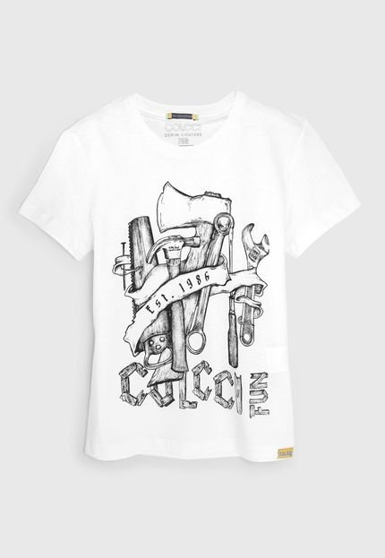 Camiseta Colcci Fun Infantil Ferramentas Branca - Marca Colcci Fun