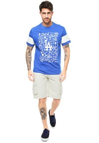 Camiseta New Era Desenhos Nac 2 Los Angeles Dodgers MLB Azul