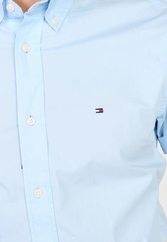 Camisa Tommy Hilfiger Reta Lisa Azul - Compre Agora