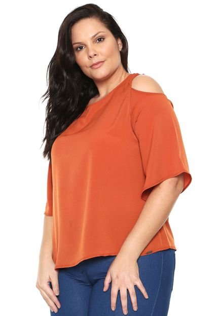 Blusa GRIS Plus Size Recorte Laranja - Marca Gris Plus