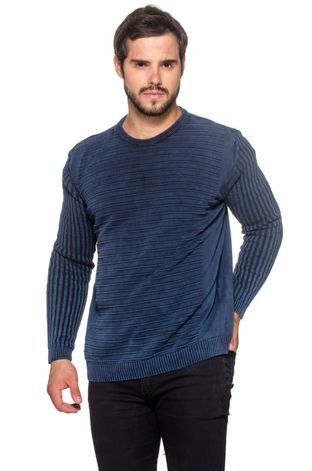 Suéter Masculino Tricô Algodão Dinamarca 7153  Azul