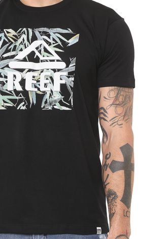 Camiseta Reef Leaves Brand Preta