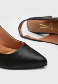 Scarpin Slingback Vizzano Liso Preto - Marca Vizzano