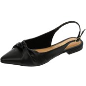 Kit 2 Pares Sapatilha Feminina Bico Fino Mule Slingback CM Calçados Nó Preto e Branco - Marca Monte Shoes