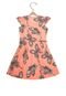 Vestido Curto Brandili Estampado Infantil  Laranja - Marca Brandili