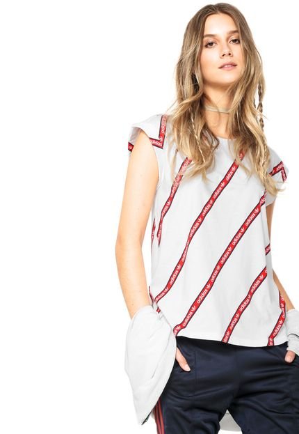 Camiseta adidas Originals Roll Up Branca/Vermelha - Marca adidas Originals