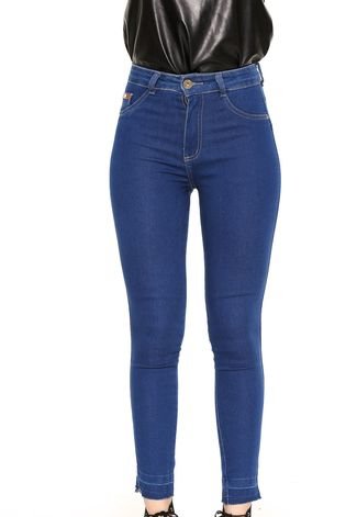 Calça Jeans Biotipo Skinny Cropped Bolsos Azul