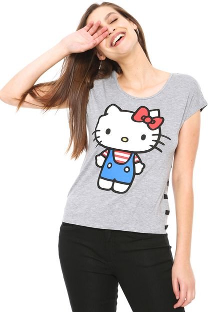 Camiseta Bruna Velho Cativa Hello Kitty Estampada Cinza - Marca Cativa Hello Kitty