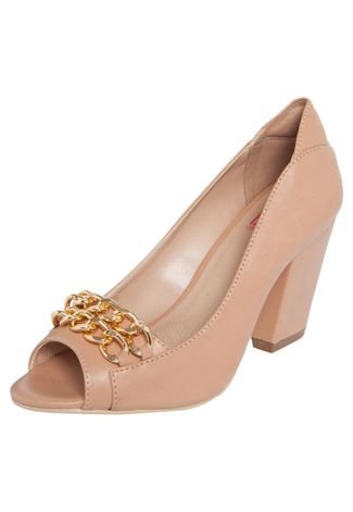Peep Toe Pink Connection Correte Bege