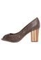 Peep Toe Via Marte Salto Alto Grosso Lasercut Marrom - Marca Via Marte