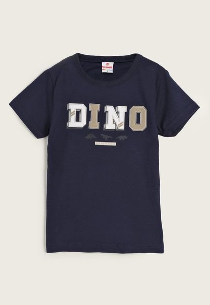 Camiseta Infantil Brandili Dino Azul-Marinho - Marca Brandili