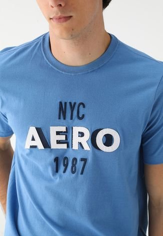 Camiseta Aeropostale Reta NYC Azul