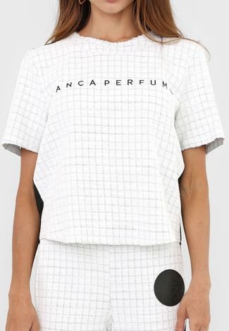 Camiseta Lança Perfume Texturizada Off-White/Preto