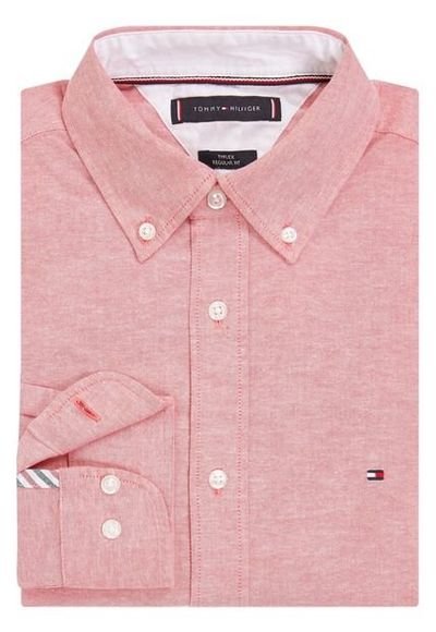 Camisa Flex Oxford Con Corte Regular Hombre Rojo Tommy Hilfiger - Compra  Ahora