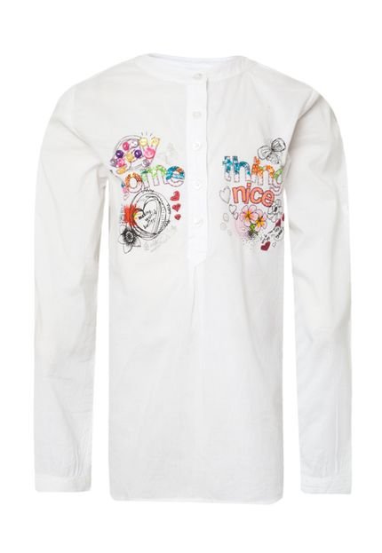 Camisa Desigual Estampa Branca - Marca Desigual