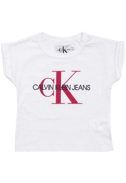 Blusa Calvin Klein Kids Menina Escrita Branca - Marca Calvin Klein Kids