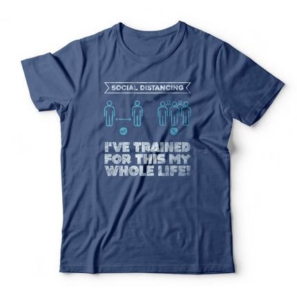 Camiseta Social Distancing - Azul Genuíno - Marca Studio Geek 