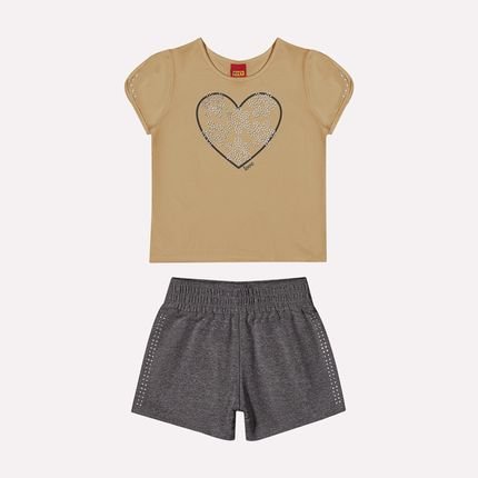 Conjunto Infantil Menina Kyly Marrom - Marca Kyly