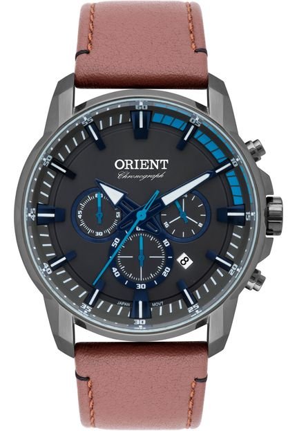 Relógio Couro Orient MYSCC006-G1MX Marrom/Cinza - Marca Orient