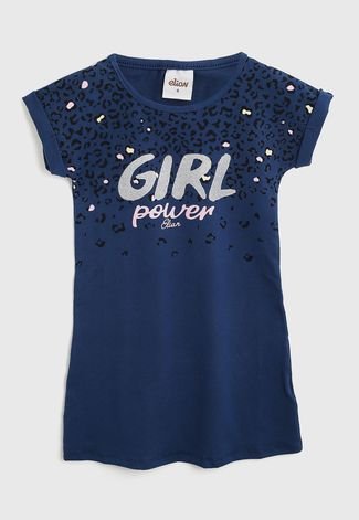 Vestido Elian Infantil Girl Power Azul