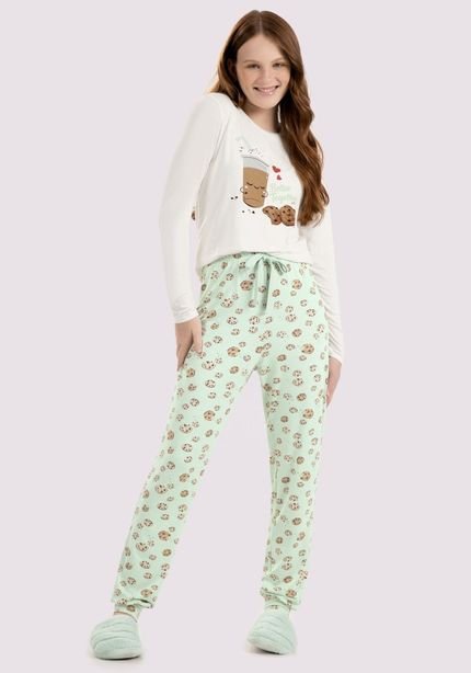 Pijama Longo Juvenil Estampado - Marca Lunender