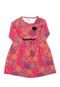 Vestido For Girl Manga Longa Menina Rosa - Marca For Girl