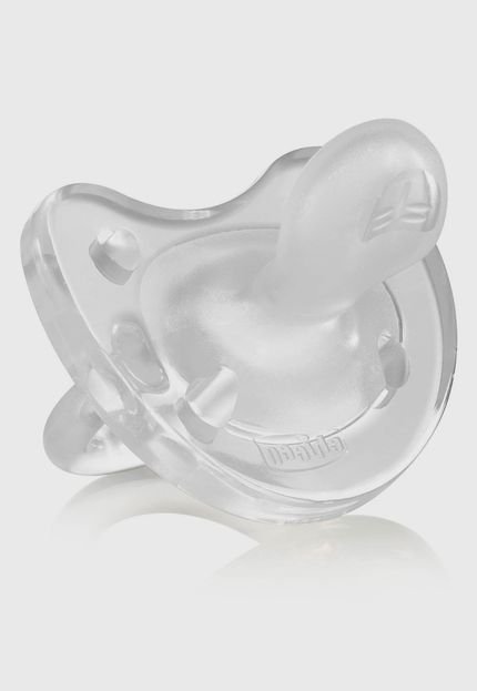 Chupeta Chicco Soft Physio Transparente de Silicone e Bico com efeito aveludado -  Tam. 2 (12M) - 1UN - Marca Chicco