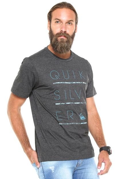 Camiseta Quiksilver Three Lines Cinza-Escuro - Marca Quiksilver
