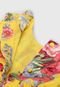 Vestido Polo Ralph Lauren Infantil Floral Com Tapa Fralda Amarelo - Marca Polo Ralph Lauren