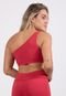 Top Cropped Fitness Feminino Com Alça De Um Ombro Só Blogueira 4 Estações Vermelho - Marca 4 Estações