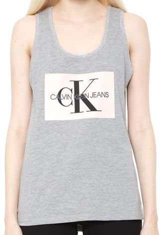 Regata Calvin Klein Jeans Logo Cinza