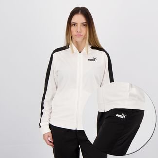 Agasalho Puma Tricot Suit Cl Feminino Branco e Preto - Compre Agora