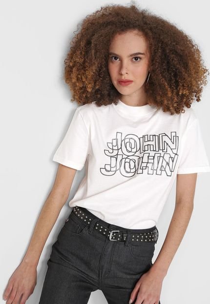 Camiseta John John Logo Off-White - Marca John John
