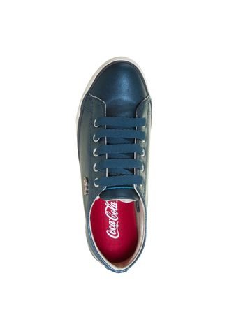 Tênis Coca-Cola Shoes The Best Leather Metal Azul