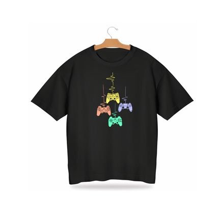 Blusinha Camiseta Infantis e Infanto-Juvenil de Menino Preta em Algodão Estampada - Marca Alikids