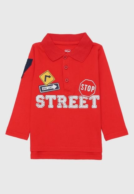 Camisa Polo Tip Top Infantil Lettering Vermelha - Marca Tip Top