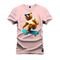 Camiseta Plus Size Casual Malha Confortável Estampada Urso Manobras - Rosa - Marca Nexstar