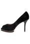 Peep toe Vizzano Meia Pata Salto Alto Fino Preto - Marca Vizzano