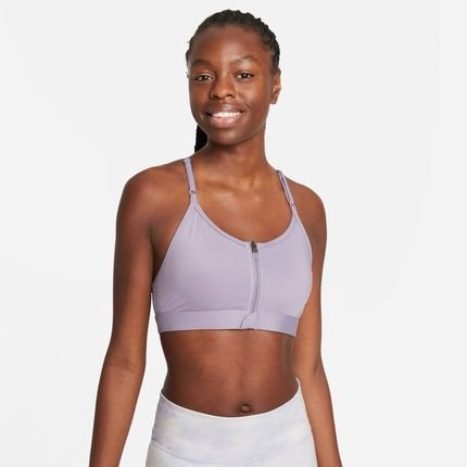 Top Nike Dri-FIT Indy Zip-Front Roxo - Marca Nike