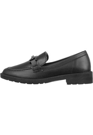 Mocassim Gigil Loafer Flat Casual Preto