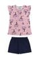 Conjunto Infantil Alakazoo Short e Blusa Tree Love Rosa - Marca Alakazoo