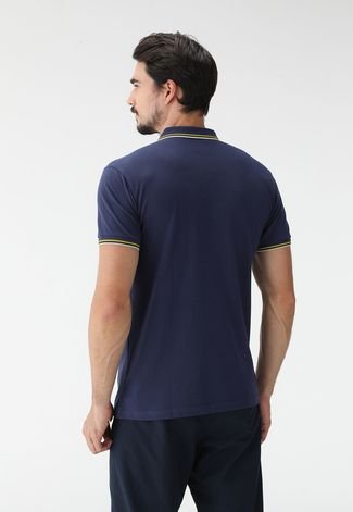 Camisa Polo Colcci Reta Logo Azul-Marinho
