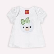 Bata com Calcinha Bebê Menina Kyly Branco - Marca Kyly