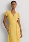 Vestido Lauren Ralph Lauren Midi Liso Amarelo - Marca Lauren Ralph Lauren