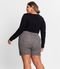 Shorts Saia Plus Size Em Tweed Secret Glam Preto - Marca Secret Glam