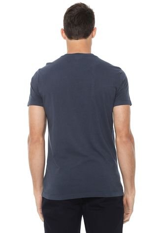Camiseta Calvin Klein Slim Estampada Azul-Marinho