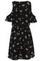 Vestido Ciganinha Lily Fashion Curto Estampado Preto - Marca Lily Fashion